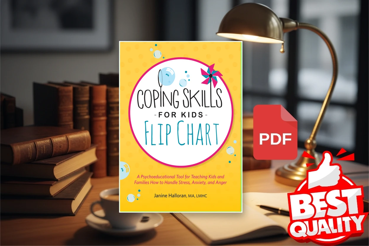 Cover for Coping Skills for Kids Flip Chart A Psychoeducational Tool for Teaching Kids and Families How to Handle Stress, Anxiety (Janine Halloran)