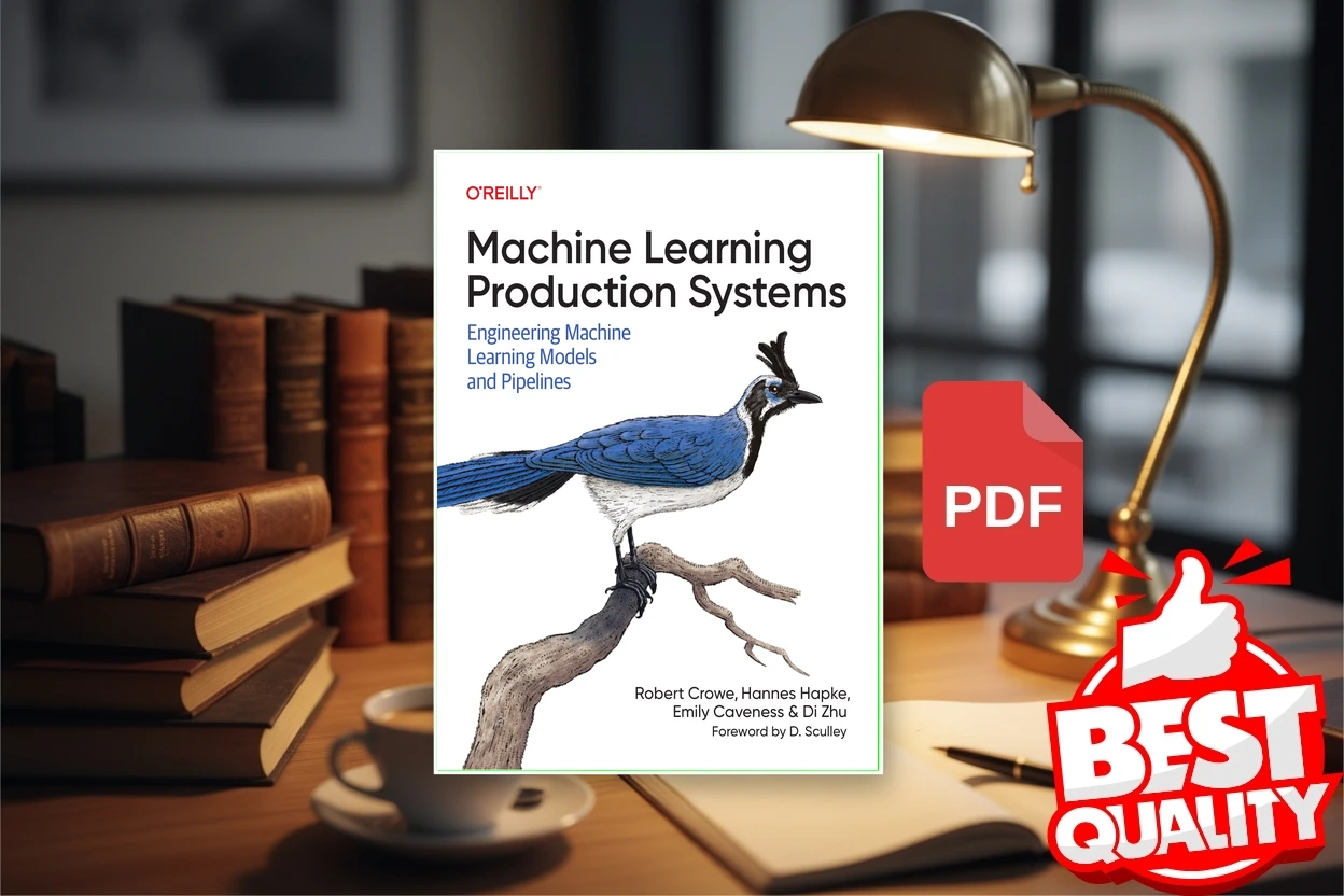 Cover for Machine Learning Production Systems Engineering Machine Learning Models and Pipelines (Robert Crowe, Hannes Hapke, Emily Caveness etc.)