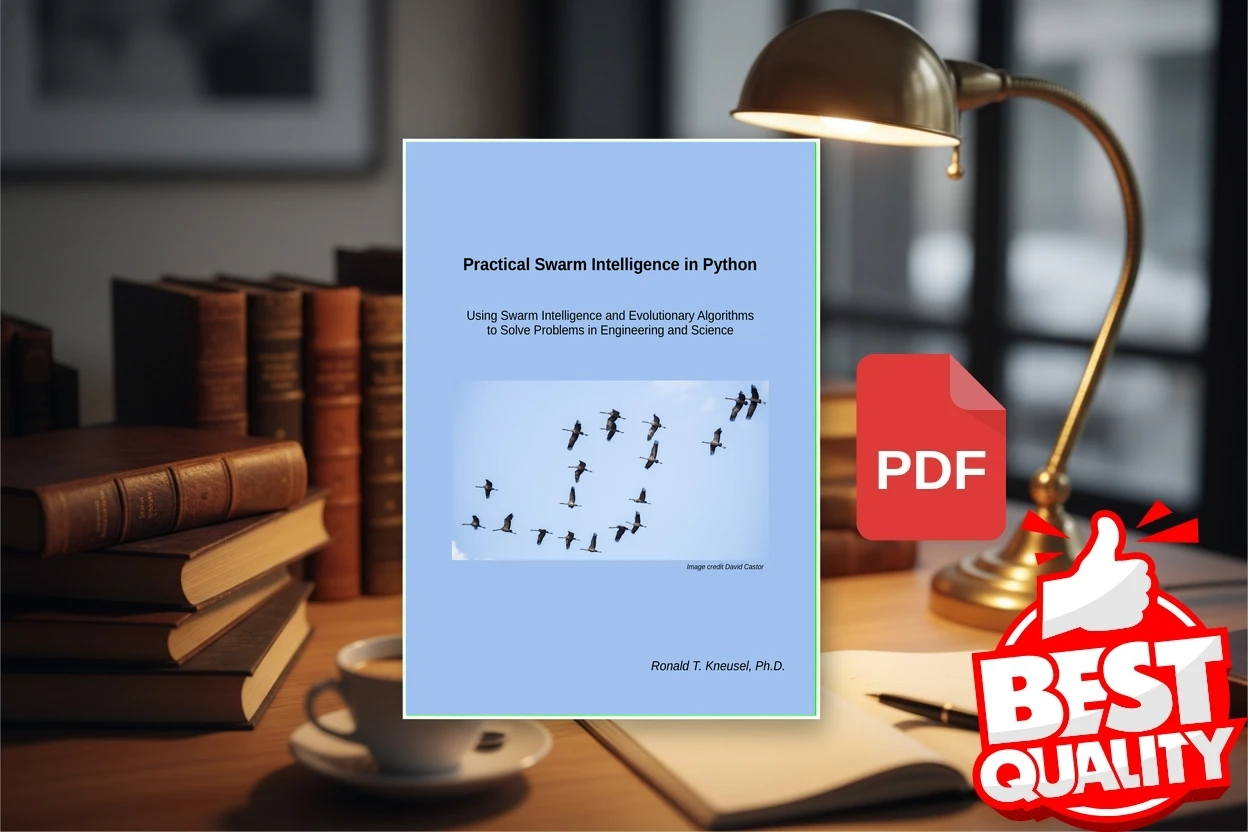 Cover for Practical Swarm Intelligence in Python Using Swarm Intelligence and Evolutionary Algorithms to Solve Problems (Ronald T. Kneusel, Ph.D)