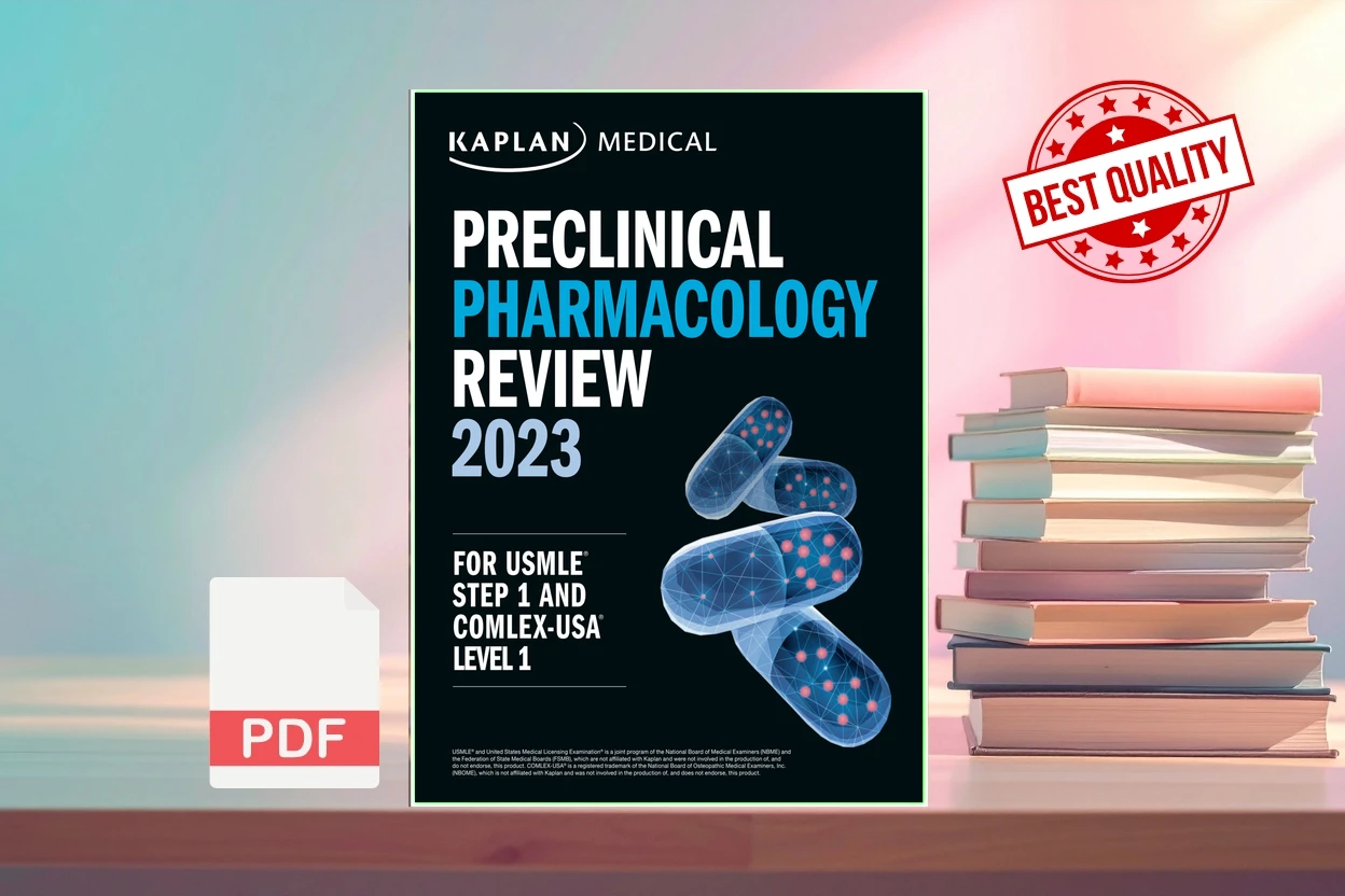 Cover for Preclinical Pharmacology Review 2023  For USMLE Step 1 and COMLEX-USA Level 1 (Kaplan Medical)